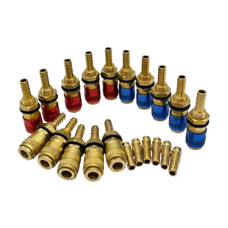 Tig welding gas adapter quick connector with blue red yellow color 