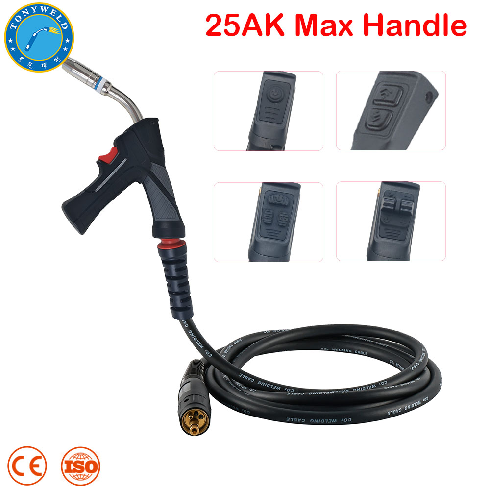 Factory Direct 25AK Air Cooled MIG Welding Gun Pistol Grip Handle Euro Plug 230A 200A Copper Cable OEM Supply