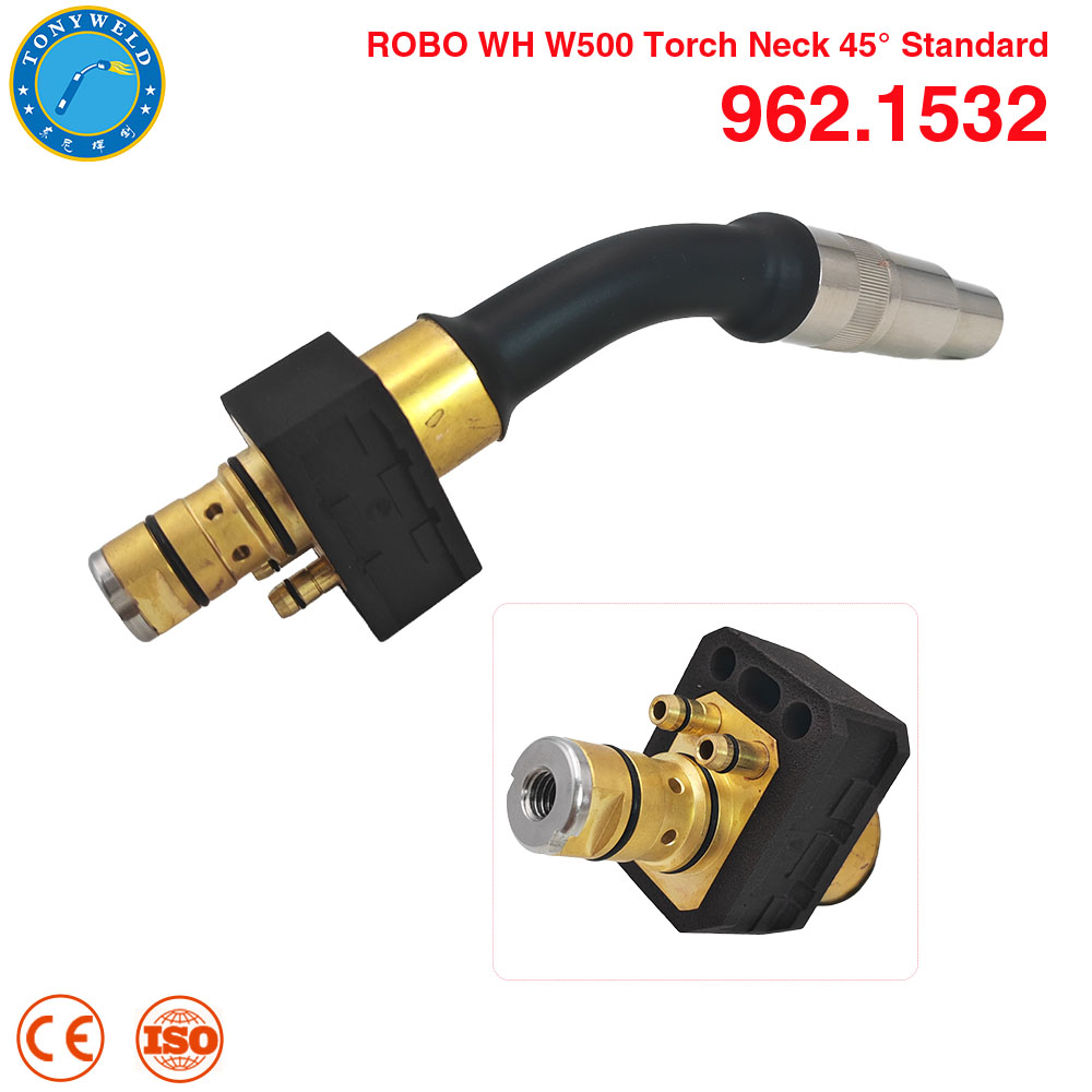 962.1532 Binzel 500A Water Cooled Robot Welding Torch Neck 45 Degree ROBO WH W500 Swan Neck 