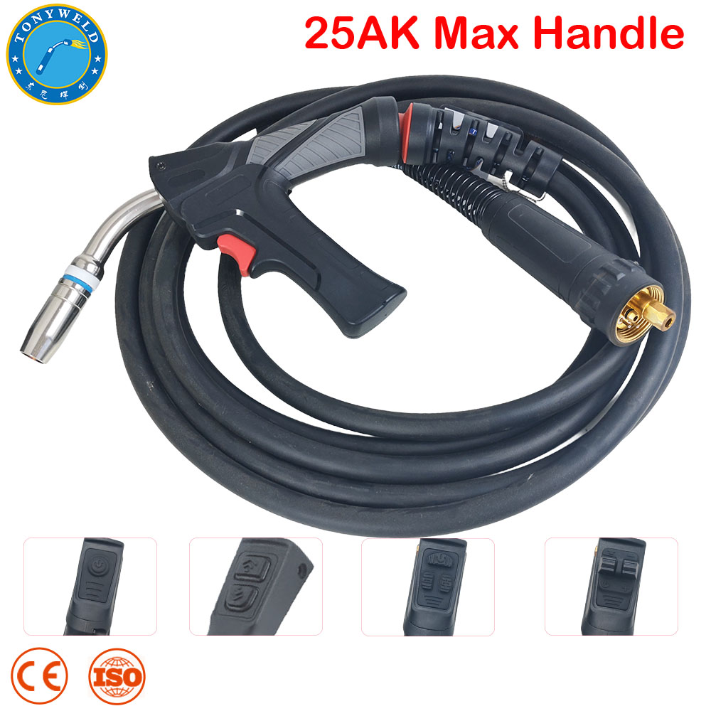 Factory Direct 25AK Air Cooled MIG Welding Gun Pistol Grip Handle Euro Plug 230A 200A Copper Cable OEM Supply