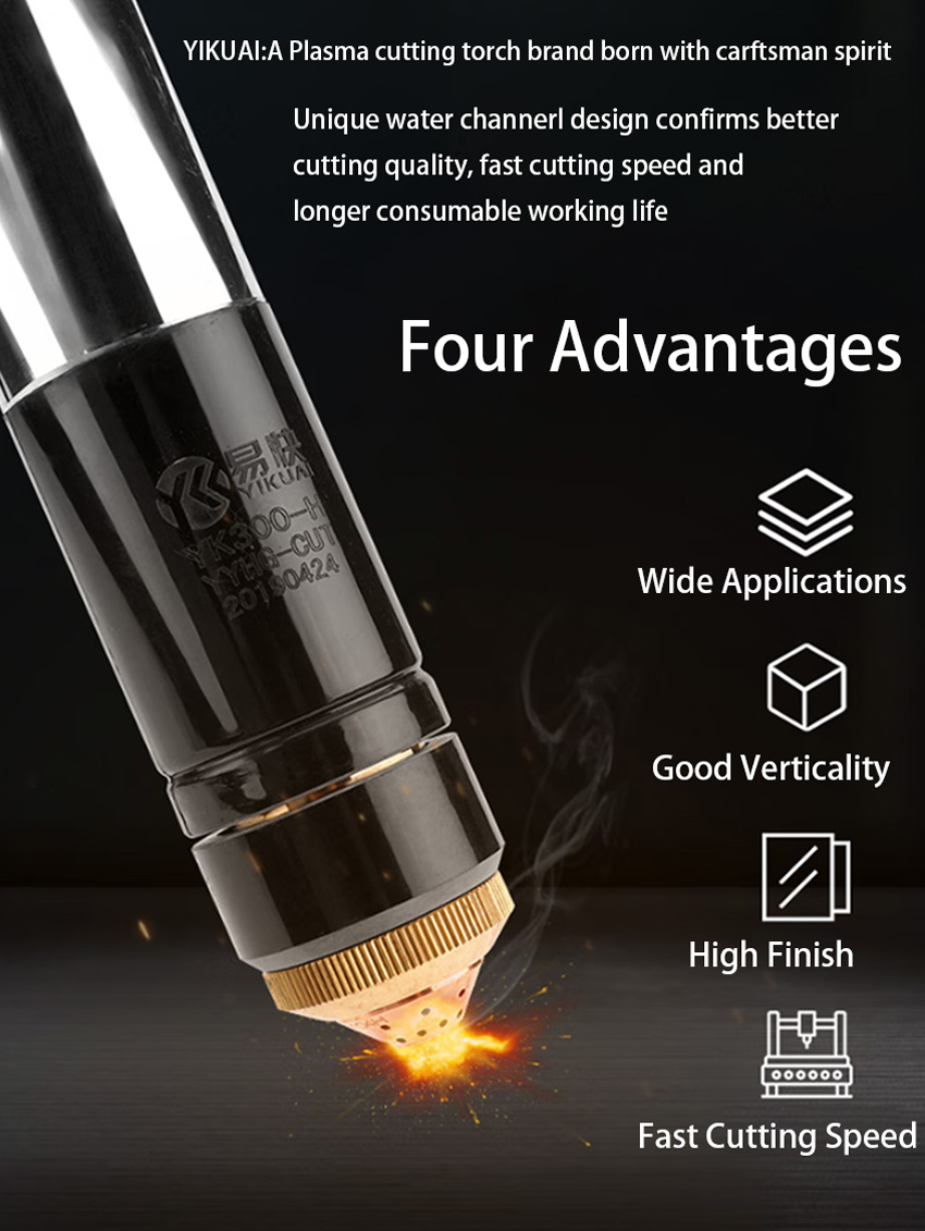 Yikuai YK300-H 300A High Performance Plasma Cutting Torch with high quality nozzle and electrode