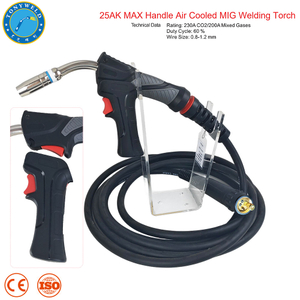 Factory Direct 25AK Air Cooled MIG Welding Gun Pistol Grip Handle Euro Plug 230A 200A Copper Cable OEM Supply