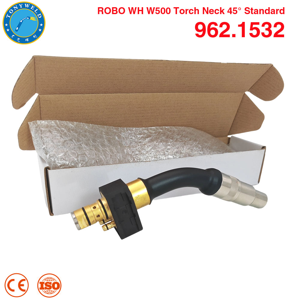 962.1532 Binzel 500A Water Cooled Robot Welding Torch Neck 45 Degree ROBO WH W500 Swan Neck 