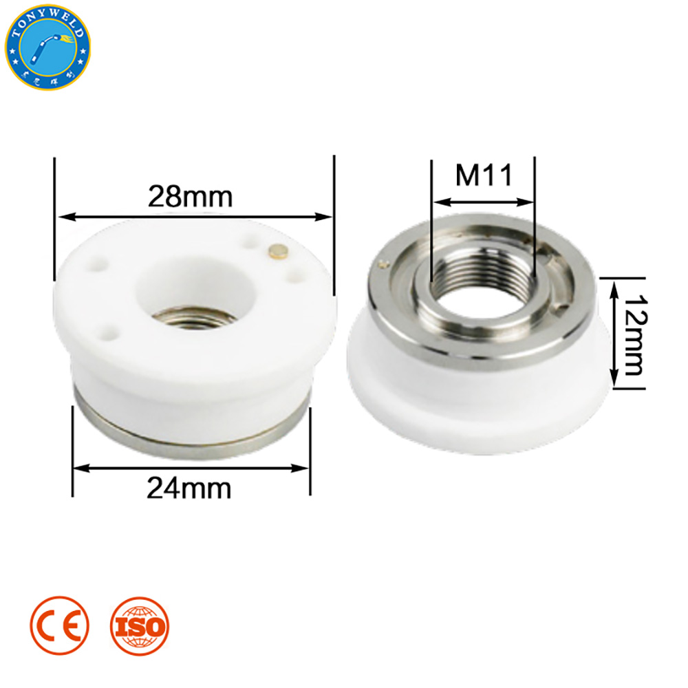 Laser Ceramic Ring Diameter 28mm Nozzle Holder Thread M11 Height 12mm Spare Part for CNC Machine 