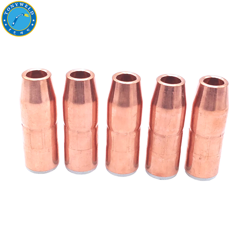 Welding Accessories Nozzle NS-A1218C 1/2” Bore, 1/8” Recess, Copper Φ12.7*69.8 for Bnd AccuLock S Series Welding Torch Spare Parts 