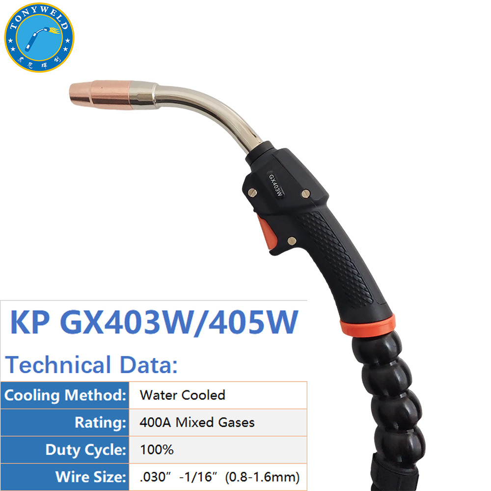 GX403W Kemppi GX 403W Water Cooled 400A MIG Torch 5.0m with Euro Connector Welding Gun
